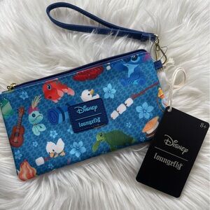 Loungefly Disney Lilo & Stitch "Camping Cuties" nylon wristlet